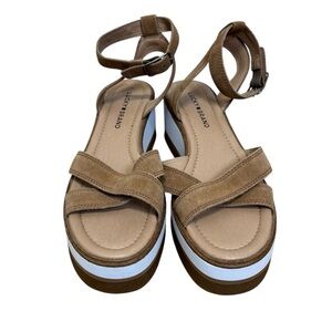 Lucky Brand Women's Tan Platform Suede Sandals